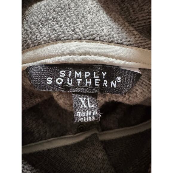 Simply Southern Snap Pullover Sweater Unisex jacket Grey Blue Gorpcore Unisex - Picture 2 of 5